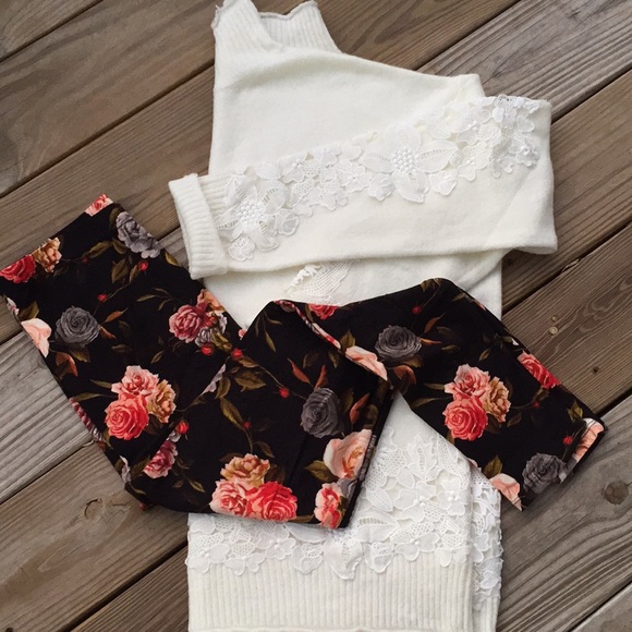 Pants - Rose Floral print leggings